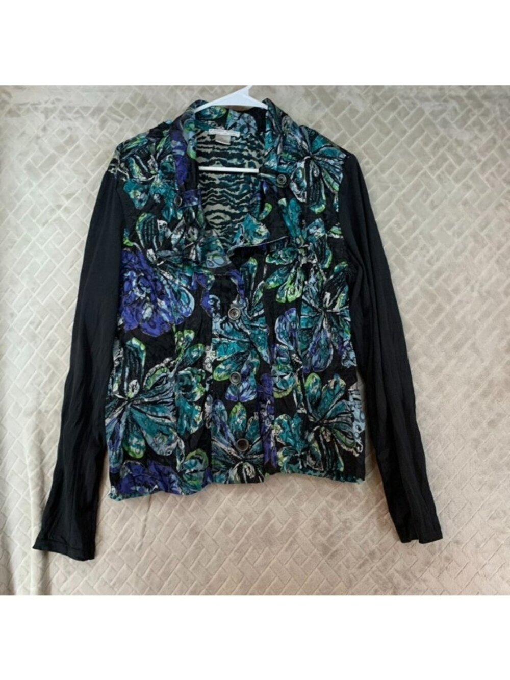 Alberto Makali Top Womens XL Floral Button Front Lightweight Long Sleeve Boho